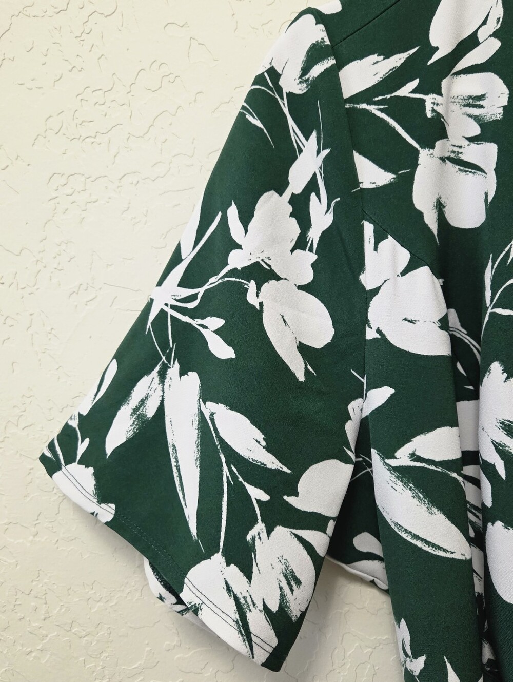 Lane Bryant Green and White Floral Wrap Wide Leg Surplice Jumpsuit Plus Size 18 - Picture 7 of 16